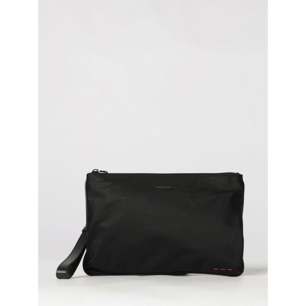 Kiton Men Kiton Nylon Document Holder With Removable Wrist Strap And Metal Logo
